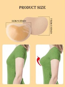 1 Par de almohadillas adhesivas con elevación de pecho de silicona, relleno impermeable para sostenes, trajes de baño, bikinis y vestidos de mujeres