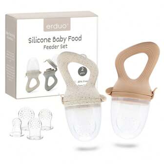 2 Pieces/Set Baby Fruit Food Feeder Pacifier,Baby Teething Fresh Fruit Feeder,Vegetables Silicone Gum Teether,Fruit Feeder For Babies 6-12 Months,Babies 0-6 Months