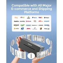 Shipping Label Printer Bluetooth Thermal Label Printer 4x6 Postage Label Printer For Business Compatible Etsy  Royal Mail  DPD Evri Easy To Use 129B Grey - Gray1 - View 3