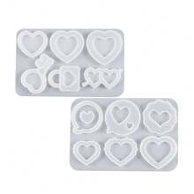 1 pieza Molde de corazón con arena que fluye para DIY de pegamento de cristales, molde de silicona con forma de corazón para llavero, colgante y regalos