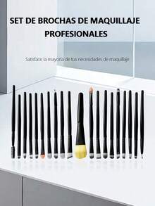 20 Pcs Makeup Brush Set Ideal For Professional Makeup Lovers And Makeup Artists. Natural Animal Hair, Non-Irritating And Easy To Carry.