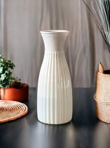 1 件塑料花瓶，牢不可破的花瓶创意家居装饰，适用于婚礼派对节日、圣诞节装饰、圣诞礼物、家居装饰、万圣节装饰、圣诞装饰、厨房装饰、生日毕业房间装饰玻璃花瓶 - 白色 - 查看 5