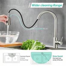Pull-Out Faucet Kitchen Hot And Cold Stainless Steel Vegetable Sink Sink Double Water Outlet Retractable Rotatable Faucet - Multicolor - View 4