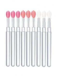 柔软硅胶美甲刷适用于唇膜、口红、闪光眼影专业重复使用化妆刷化妆便携式工具 - 彩色 - 查看 6