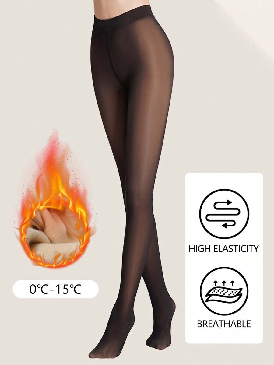 1 quần tất mỏng dày cỡ lớn 200g, quần tất lót nhiệt ấm áp cho mùa thu/đông - màu đen - Xem 1