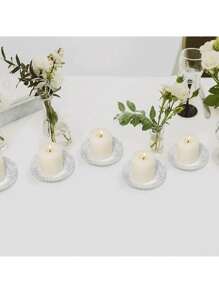 4pcs Glass Candle Holders, Coasters For Wedding, Valentine's Day, Dining Table Center Decor, Home Decoration, Coffee Cups, Ashtrays, Festival Events, Family Gatherings, Themed Parties