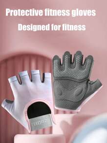 1 Par de Luvas Fitness Respiráveis para Mulheres, Adequadas para Levantamento de Peso, Academia, Ciclismo, Exercício, Treino e Treinamento, com Excelente Aderência e Proteção Acolchoada na Palma, Respirável e Ultraleve - Rosa chiclete - Visão 4