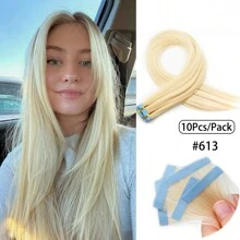 10 piezas de extensiones de cabello postizas para mujeres, 24 pulgadas de cabello sintético Kanekalon liso, no se destiñen, sin costuras e invisibles para todo tipo de cabello, 10 piezas/paquete, 35g