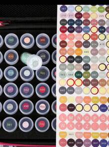 1 CONJUNTO Premium Diamond Painting Tool Container de armazenamento - Ferramentas e acessórios para joias, contas, anéis, pingentes, strass brilhantes, à prova de choque, slots 30/60/120, jarra protetora para organizar e armazenar pequenos acessórios