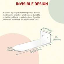 Espositore per scarpe da ginnastica da 6 pezzi, scarpiera, scarpiera da parete in acrilico trasparente, mini scarpiera per scarpe da collezione e scarpe da ginnastica per la decorazione della sala giochi da uomo