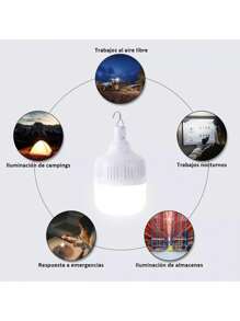 Portatil Recargable Emergencia Usb 40w Lámpara Foco Led 6 piezas - Blanco - Ver 2