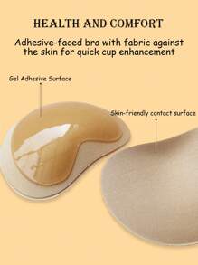 1 Par de almohadillas adhesivas con elevación de pecho de silicona, relleno impermeable para sostenes, trajes de baño, bikinis y vestidos de mujeres