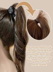 1 Stück/3 Stück FRDTLUTHW Strass kleine Haarklemmen für hohen Pferdeschwanz, glänzende Haarklammern für Frauen mit dickem langem Haar (3 Farben, 3er Pack)