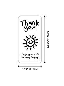 100pcs Thank You Stickers, Cute "Thank You" Gift Box Sealing Stickers, Party Gift Label Stickers