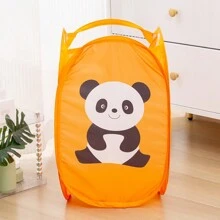 1pc Foldable Baby Room Storage Basket, Blue Toy Storage Basket, Suitable For Storing Newborn Clothes And Toys; Large Capacity Laundry Basket, Adopts Foldable Mesh Pop-Up Design, Wide Opening, With Side Pocket, Breathable And Durable, Space-Saving, Can Be Used For Laundry And Baby Items Storage; Portable, Foldable Pop-Up Mesh Travel Basket. - Grey - View 12