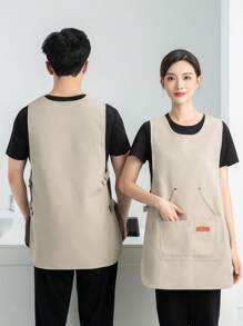 1 stuk gepersonaliseerd vest schort waterdicht en oliebestendig mode catering koffie supermarkt speciale werkkleding, schort voor keuken, thuis, schort vrouwen, vader vader cadeau, gepersonaliseerde cadeaus op maat