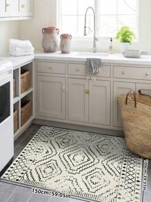 1 Stück waschbarer rutschfester Teppich im Boho-Stil, für Wohnzimmer, Schlafzimmer, Arbeitszimmer, Esszimmer, Homeoffice, Eingangsbereiche für Innenräume