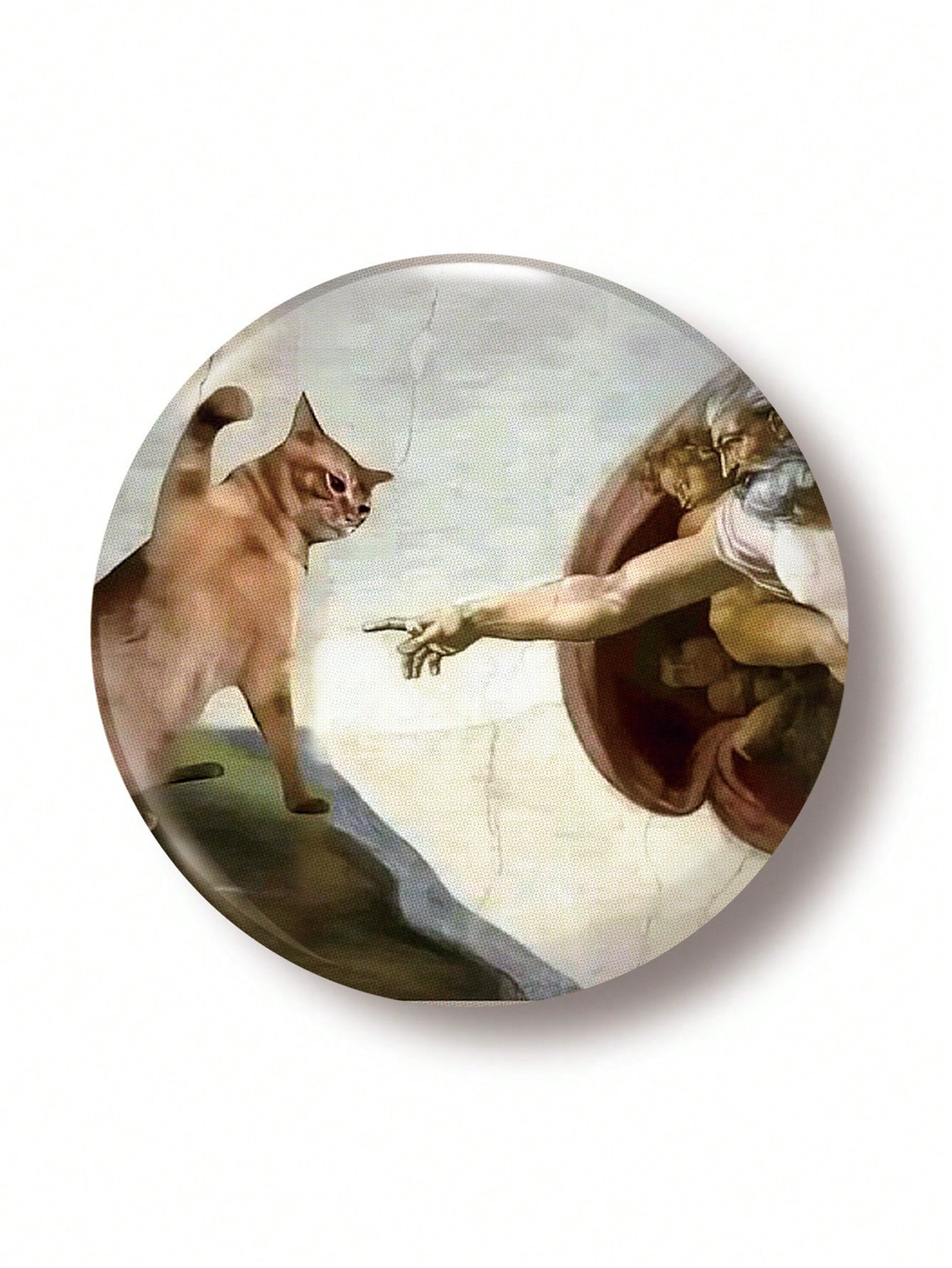 1 pezzo Spilla/Distintivo divertente a forma di gatto, diametro 4,4 cm/1,73 pollici, adatto per applicare su vestiti, borse, zaini, regalo divertente per amici e famiglia