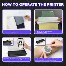 X9 Portable Printer, Wireless Tattoo Template Printer, Tattoo Printer, Tattoo Template Printer, Tattoo Printer, Thermal Printer For DIY Tattoo, Compatible With Smartphones And PCS, IOS, Android, Smartphone And Computer Tattoo Template Printer For Tattoo Artists - Black + a Roll Of Thermal Paper - View 7