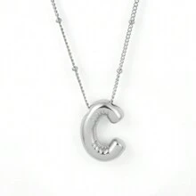 1 件气球光滑 A-Z 吊坠字母项链时尚简约链条锁骨链，节日礼物，适合女性日常佩戴