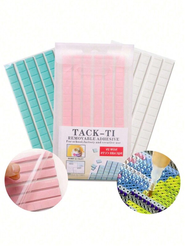 1/3pcs Diamond Painting Tool Set, Manicure Clay, Reusable Diamond Mosaic Clay With 96 Pieces In Square And Asymmetric Shapes, Cross-Stitch Art Supplies, ASMR Craft Accessories, Reusable Diamond Painting Clay With Strong Adhesiveness