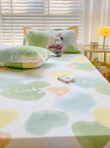 3 件套亲肤印花床上用品套装，含 1 件床笠 + 2 件枕套，360 度环绕，不含荧光增白剂，透气、吸湿排汗，质地柔软细腻，可水洗，抗菌保暖，适用于卧室、酒店 - 幸運心 - 查看 9