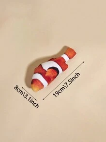 1pc Plush Realistic Clownfish Pet Toy, Suitable For Cats And Dogs, For Chewing, Playing And Relieving Boredom