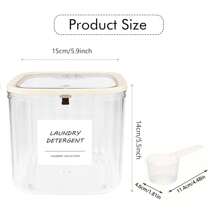 Laundry Pods Container,Clear Laundry Room Organization And Storage Containers With Pop-Up Lids & Labels Large Laundry Detergent Container For Powder,Scent Booster,Pods,Dryer Ball,For Back To School - Clear - View 6