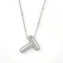 1 件气球光滑 A-Z 吊坠字母项链时尚简约链条锁骨链，节日礼物，适合女性日常佩戴