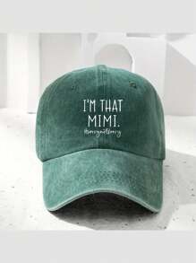 1pc "I'm Mimi" Washed Baseball Cap, Outdoor Casual Sun Hat, Unisex