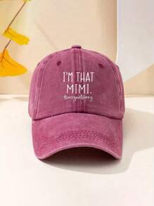 1pc "I'm Mimi" Washed Baseball Cap, Outdoor Casual Sun Hat, Unisex