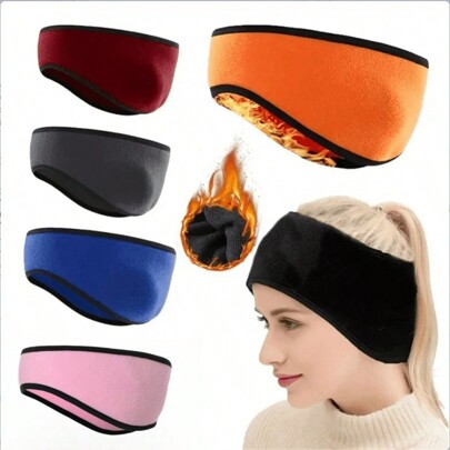 2pcs Winter Fleece Ear Warmer Headband, Earmuffs For Cold Weather, Keeps Ears Warm, Suitable For Skiing, Running, Cycling
