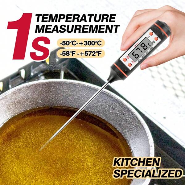 1 pieza Termómetro digital para cocina, almacenamiento de alimentos y hornear, sensor de temperatura, tipo de sonda electrónica, pantalla digital, termómetro para líquidos y parrilla, termómetro de alimentos para uso doméstico