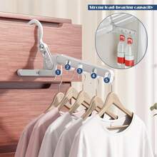 3/1PC 多功能折叠衣架节省空间，可调节垂直和水平衣服收纳架，带有多个孔，用于衣柜储存的塑料衣架，可折叠设计，方便使用和储存，节省空间的壁橱收纳架，非常适合悬挂衬衫、裤子和配饰，非常适合家庭和公寓。