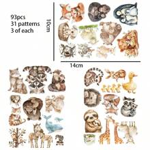 JAI IMAN 87-99pcs Stickers With Animals Themed Woodland Alphabet Animals, Ocean Creatures, Knitting, For Holiday Flag DIY, Album Decor, Greeting Card, Scrapbooking, Paper Craft, Junk Journal, Backgroud Pad, Bottle Stickers, Adventure Books