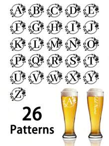 1 Piece, Personalized Glass Beer Mug, 16.91 Oz Glass Water Cup With Initials (A-Z) And Customizable Name, Iced Coffee Cup, Water Cup For Juice, Milk, Tea, Etc., Summer And Winter Wine Set, Christmas Gift