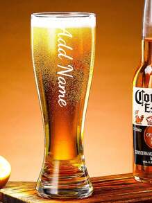 1 Piece, Personalized Glass Beer Mug, 16.91 Oz Glass Water Cup With Initials (A-Z) And Customizable Name, Iced Coffee Cup, Water Cup For Juice, Milk, Tea, Etc., Summer And Winter Wine Set, Christmas Gift