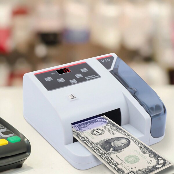  RAINAUT Portable Money Counter With UV/MG/WM Counterfeit Detection 600pcs/Min Bill Counter Multi-Currency Counting Machine 100-240V LED Display