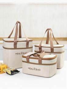 1 件保温午餐袋，便携式午餐盒手提包，学校便当午餐袋，用于午餐盒储存 - 彩色 - 查看 1