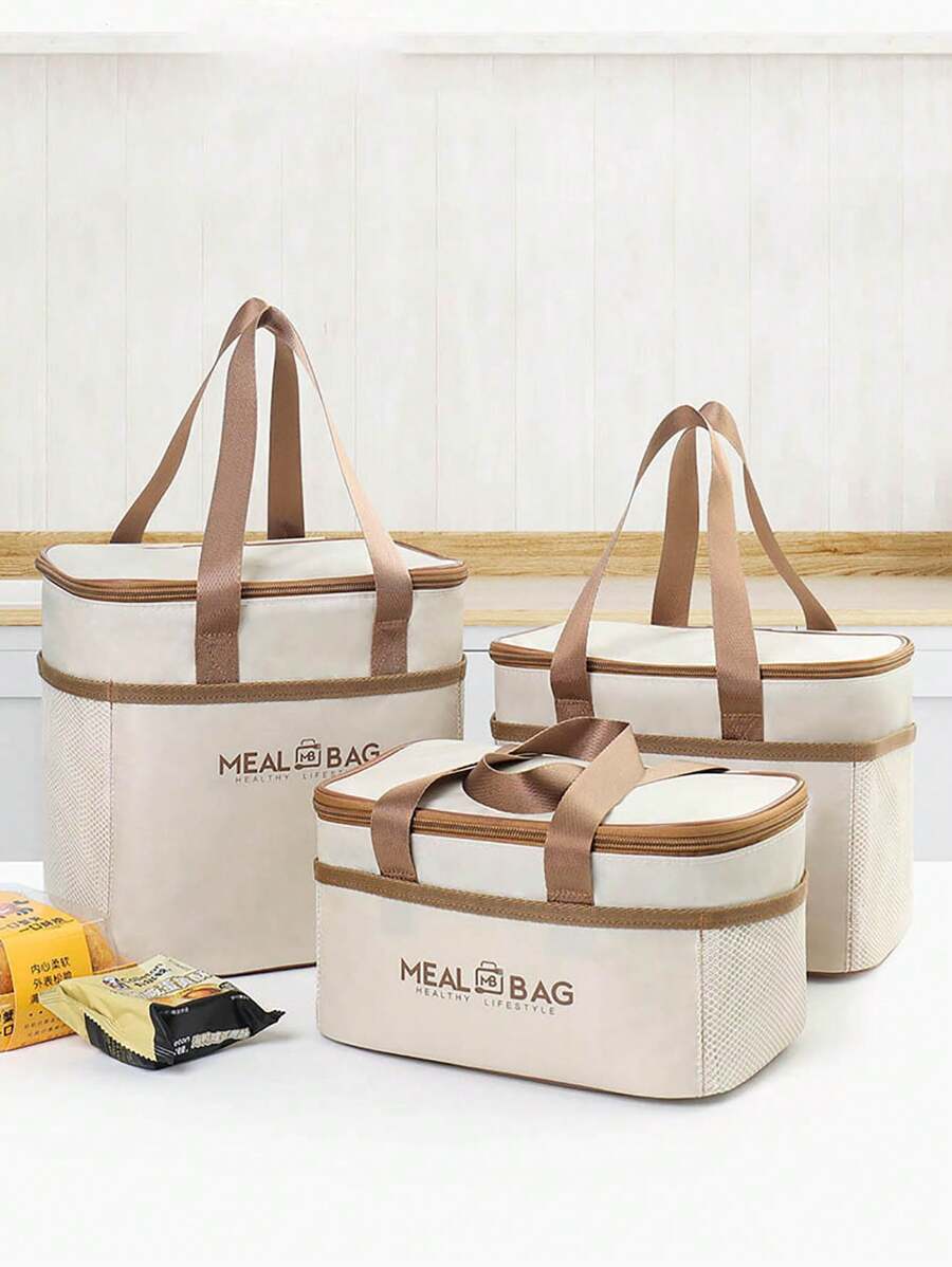 1 件保温午餐袋，便携式午餐盒手提包，学校便当午餐袋，用于午餐盒储存 - 彩色 - 查看 1
