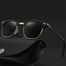 Classic Rivet Design Glasses, Retro Square Frame Fashion Glasses, Unisex Fashion Eyewear - Same Style, Multiple Colors - View 2