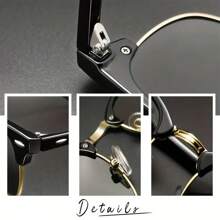 Classic Rivet Design Glasses, Retro Square Frame Fashion Glasses, Unisex Fashion Eyewear - Same Style, Multiple Colors - View 3