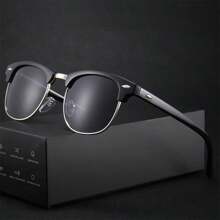 Classic Rivet Design Glasses, Retro Square Frame Fashion Glasses, Unisex Fashion Eyewear - Same Style, Multiple Colors - View 5