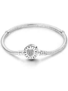 1 chiếc vòng tay bạc 925 Sterling Silver xoắn hạt hình xương rắn, dài 16-22cm, quà tặng cho bạn gái/phụ nữ, trang sức tinh tế, quà tặng ngày Valentine. - Tình yêu xoắn - Xem 3