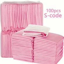 Almohadillas absorbentes desechables rosas para entrenamiento de mascotas, extra gruesas, 100 piezas, impermeables, de material tejido, de secado rápido, reutilizables, para entrenamiento en casa y viajes, material absorbente de desechos de mascotas.