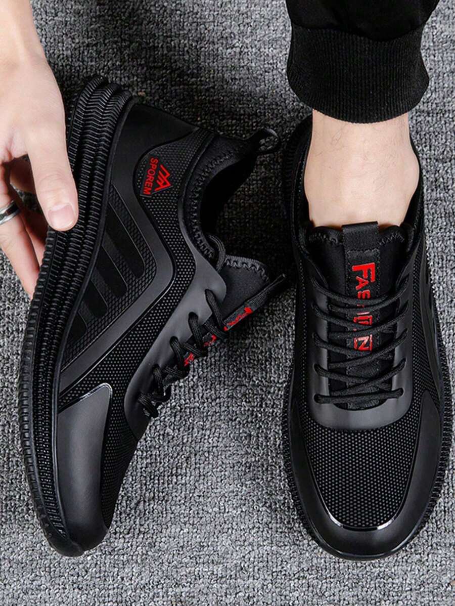 Tenis Hombre de Moda Sneakers Running Casual-Zapatos Deportivos Tenis Hombre Casuales de Moda Fashion Zapato Casual Hombre,Con Encaje Transpirable De Malla - Rojo - Ver 1