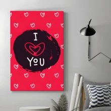 1 Pc Framed Canvas Decor Valentines Day Wall Art Happy Valentines Day Wall Decor Love Wall Decor For Valentines Day Decor Couple Gifts For Living Room Bedroom