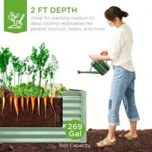 6x3x2ft Outdoor Metal Raised Garden Bed, Deep Root Box Planter For Vegetables, Flowers, Herbs, And Succulents W/ 269 Gallon Capacity - Sage Green