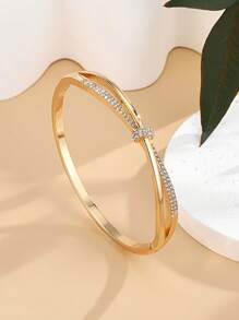 1pc Minimalist Style Bangle Ladies Can Not Resist The Light Luxury Fashion Hand Jewelry
