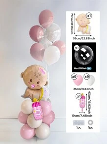 Bộ 21 phụ kiện trang trí tiệc tiết lộ giới tính, bóng bay cao su màu hồng và xanh, bóng bay trong suốt 24 inch cho tiệc chào đón em bé, nhâm nhi và ngắm nhìn, tiệc sinh nhật lần thứ 1, lễ kỷ niệm tiết lộ giới tính - Nhiều màu - Xem 13